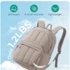 The BAGSMART laptop backpack for women featuring a luggage strap for easy travel on suitcase handles.