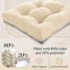 Cozyide Chair Cushions for Dining Chairs, 17" x 17" Non-Slip Kitchen Chair Pads with Adjustable Ties, Indoor Chair Cushions for Dining Room, Ivory (Pack of 4)