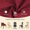 ELFJOY 6 Pack Chair Cushions for Dining Chairs with Ties Red 17"x17"