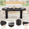 63-79 Inch Extendable Dining Table for 4-8 Oval Wood with Fluted Base