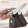 Side profile of the full-tang stainless steel blades in this 14 piece knife set with block for durable performance.