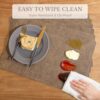 Romanstile Faux Leather Vinyl Placemats Set of 4, Brown