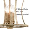 French Country Chandelier 4-Light Distressed White Pendant Light Fixtures with Adjustable Chain Modern Farmhouse Lantern Pendant Lighting for Kitchen Island Dining Room