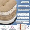 BUYUE 2-in-1 Chair Cushion for Dining Chair – Detachable Double-Layer, Use as 2 Seat Pads or 1 Extra-Thick Pad, Latex Foam, Non-Slip, Light Brown