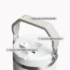 Cutaway view of the double-wall vacuum insulated interior of the black Stanley IceFlow tumbler.