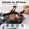 SENSARTE 17-piece set featuring saucepans with glass lids and fridge storage covers for meal prep convenience.