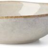 Lifestyle shot of Oneida Organic Shades stoneware dinnerware set being used for a casual home meal