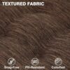 Demonstrating how to wipe clean the durable fabric with a damp cloth