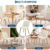 Modern upholstered dining chairs styled near a kitchen island with standard 19 inch seat height