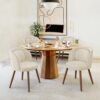 LUE BONA Dining Chairs Set of 6 with Lumbar Support, Linen Color
