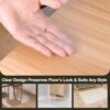 Crystal Clear Floor Mat 8×12ft, Upgraded Easy Flat Waterproof Vinyl Rug Cover, Large Stain-Resistant Plastic Area Rug Floor Protector for Kitchen, Dining Room, or High-Traffic Areas
