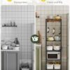 5-Tier Pot Rack, Floorstanding Pots and Pans Organizer, Kitchen Bakers Rack, Kitchen Island Table, Pots and Pans Organizer, Storage Stand, for Living Room, Rustic Brown and Black TPR16BF