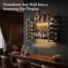 31.5" Wine Rack Wall Mounted with LED Lights, Black