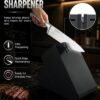 Lifestyle shot of the sleek Astercook stainless steel knife set ready for meal prep