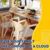 AAAAAcessories D-Shaped Chair Cushions, 2" Thick Dining Chair Pads with Ties and Removable, Machine-Washable Cover, 17" x 16", Set of 4, Oatmeal Beige