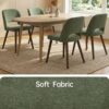Usaint Wooden Dining Chairs Set of 2, Fabric Dining Room Chairs, Green