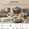 Gibson Home Hazeltine 16-Piece White Stoneware Dinnerware Set – Plates and Bowls, Durable Ceramic Kitchen Dinner Set