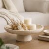 Natural Travertine Fruit Bowl for Kitchen Counter 10.2"