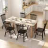 Windsor Dining Chairs Set of 4, Spindle Back Wooden Chairs
