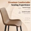 Modern Dining Chairs Set of 4, PU Leather Dining Room Chairs, Upholstered Kitchen Chairs with Ergonomic Backrest & Sturdy Metal Legs, Perfect for Dining Room, Living Room, Brown