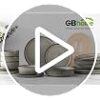 GBhome 12-piece ceramic dinnerware set showing microwave and dishwasher-safe stoneware durability.