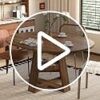 Versatile Mxtxmy extendable round dining table utilized as a spacious home office desk or craft table.