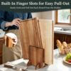 Full set of WILLKOMMEN kitchen prep boards organized in their reinforced wooden stand