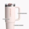 Top-down view of the two-tone lid design on the Stanley flip straw tumbler showcasing the easy-sip straw.