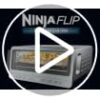 Side profile of the Ninja flip toaster oven air fryer demonstrating its space-saving vertical storage.