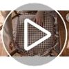 4 Pack Brown Ruffled Chair Cushion Cover 17.5x17.5 in