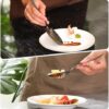9-Piece Professional Culinary Plating Set, Black Stainless Steel Chef Plating Tools with Storage Roll & Cleaning Cloth for Food Presentation