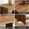 LITTLE TREE 55" Dining Table with 2 Benches, Dining Table Set for 4-6 People, Farmhouse Kitchen Table with Bench, Dining Room Table Set