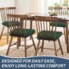 Basic Beyond Chair Cushions for Dining Chairs 6 Pack, Kitchen Chair Cushions with Ties and Non Slip Backing, 16 x 16 inches Chair Pads for Dining Chairs (Forest Green)