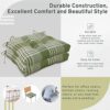 Arlee Chair Cushions for Dining Chairs, Set of 2 - Fiber Filled Chair Pads, Plaid Woven with Tiebacks - Durable Thick Seat Cushions for Kitchen, Office, Patio, 16”L x 16’’W - Olive
