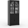 Garvee freestanding farmhouse pantry cabinet used as a decorative dining room hutch organizer
