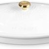 Top view of the Le Creuset 1.7 qt stoneware fish baker showing its oval shape