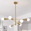 Modern sputnik chandelier profile view highlighting the adjustable rod configuration for custom heights.