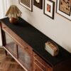 Sideboard Buffet Cabinet Cover, Super Absorbent Mat for Wood Buffet Table, Anti-slip Top Protector for Coffee Bar Cabinet, Table Pad for Kitchen,Dining Room (Coffee, 15.7''X66'')