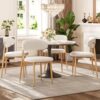 Dining Chairs Set of 2, Upholstered Kitchen Chair with Backrest